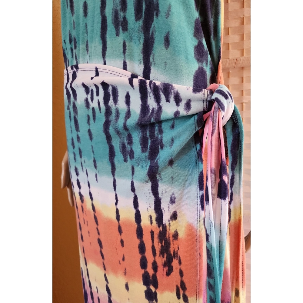 Derek 💙 Heart Women's Maxi Dress Multi-Colored Tie Dye Size XL - Picture 4 of 7